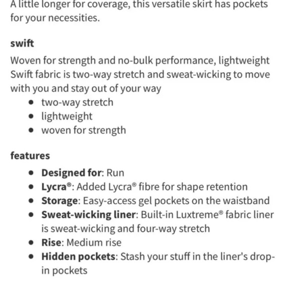 Lululemon Pace Rival Skirt II Electric Coral / Quiet Stripe Butter Pink Sz.6 Reg - Picture 9 of 10